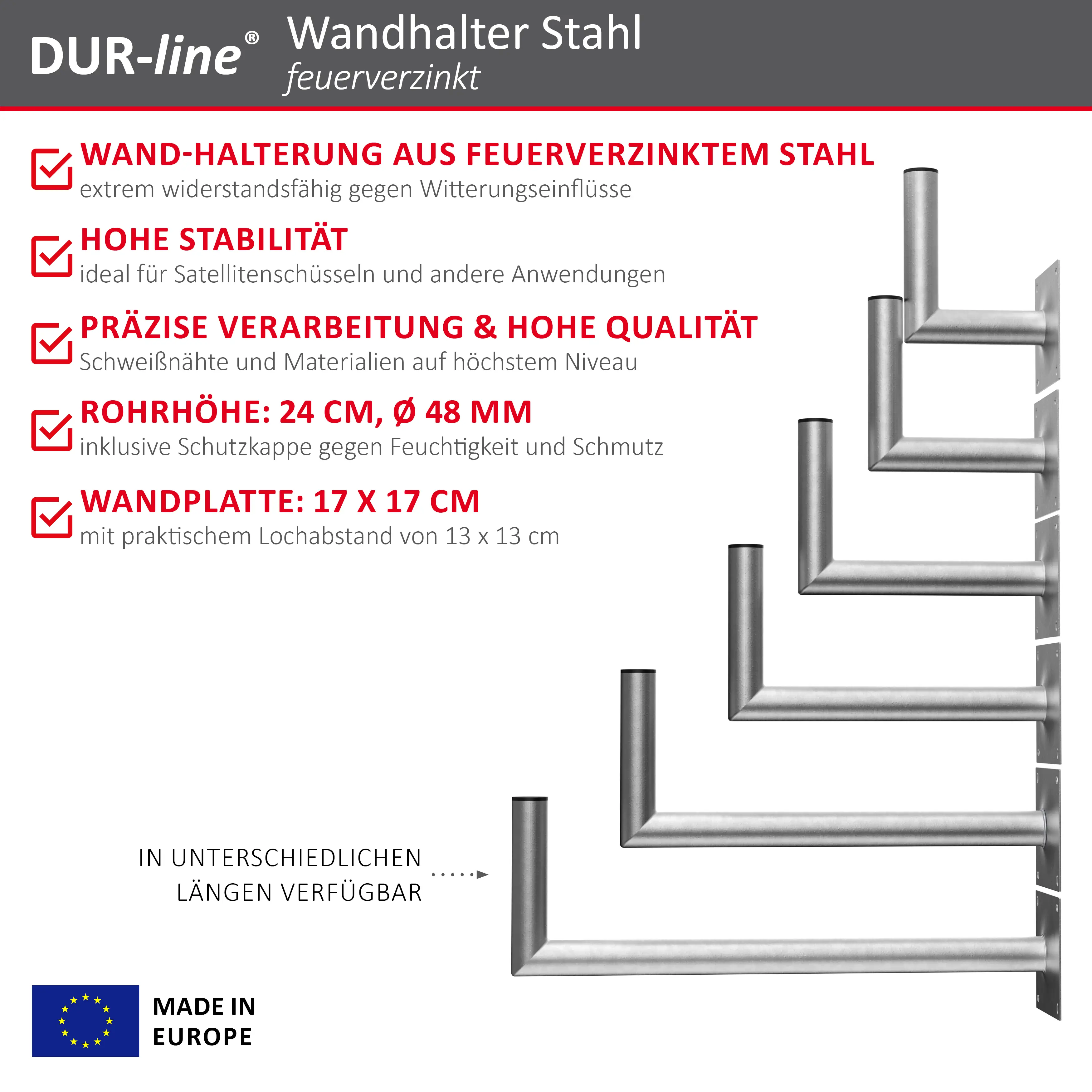 DUR-line WHSF - Stahl-Wandhalter DUR-line WHSF - Stahl-Wandhalter
